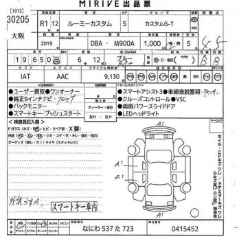TOYOTA ROOMY CUSTOM G-T 2019