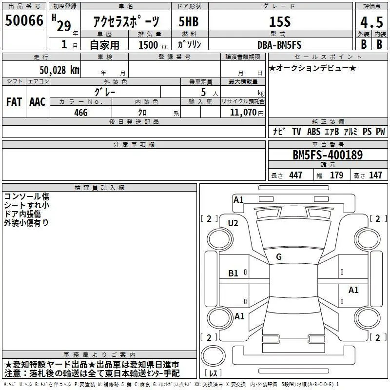 MAZDA AXELA SPORT 15S 2016
