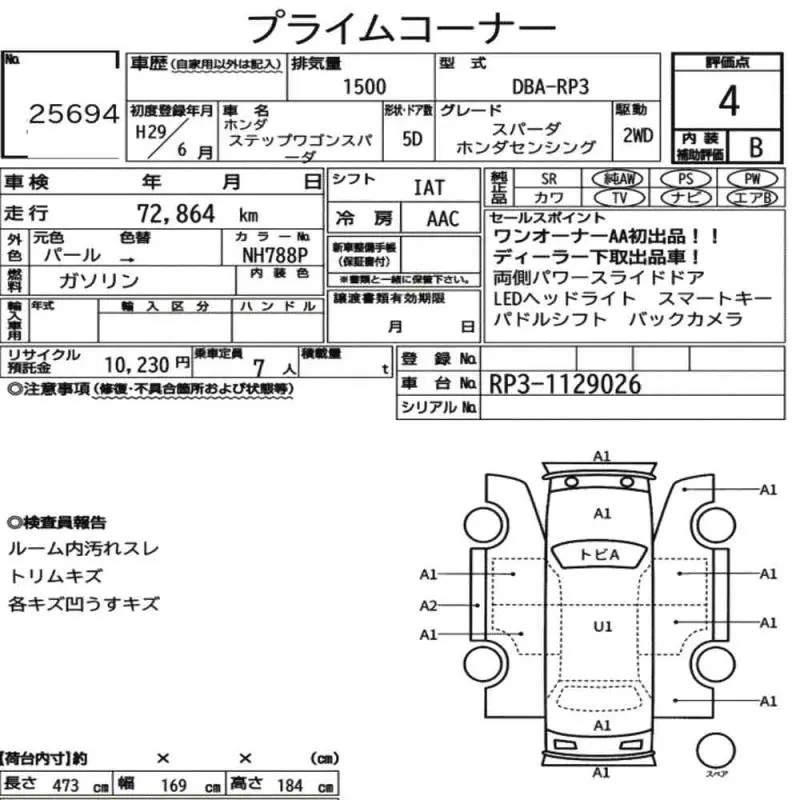 HONDA STEPWGN SPADA HONDA SENSING 2017