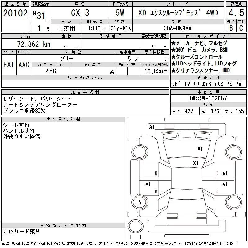 MAZDA CX-3 XD EXCLUSIVE MODS DIESEL TURBO 2019