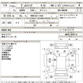 TOYOTA VELLFIRE 4WD 2.4Z PRECHINA SELECTION2