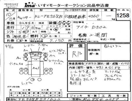 MITSUBISHI CANTER BORING CAR 1998