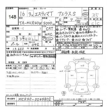 TOYOTA ESTIMA L 4WD AERAS S 2004